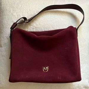 Pinko Maroon/Burgundy Hobo Bag With Dust Bag